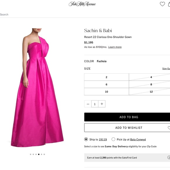 SACHIN & BABI ONE SHOULDER GOWN, RESORT 2022 COLLECTION - Picture 8 of 8